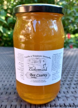 2026! Ziołomiód Pszczeli Bez Czarny (kwiaty) 1,1 kg. Prosto Z Ula Do Słoika!